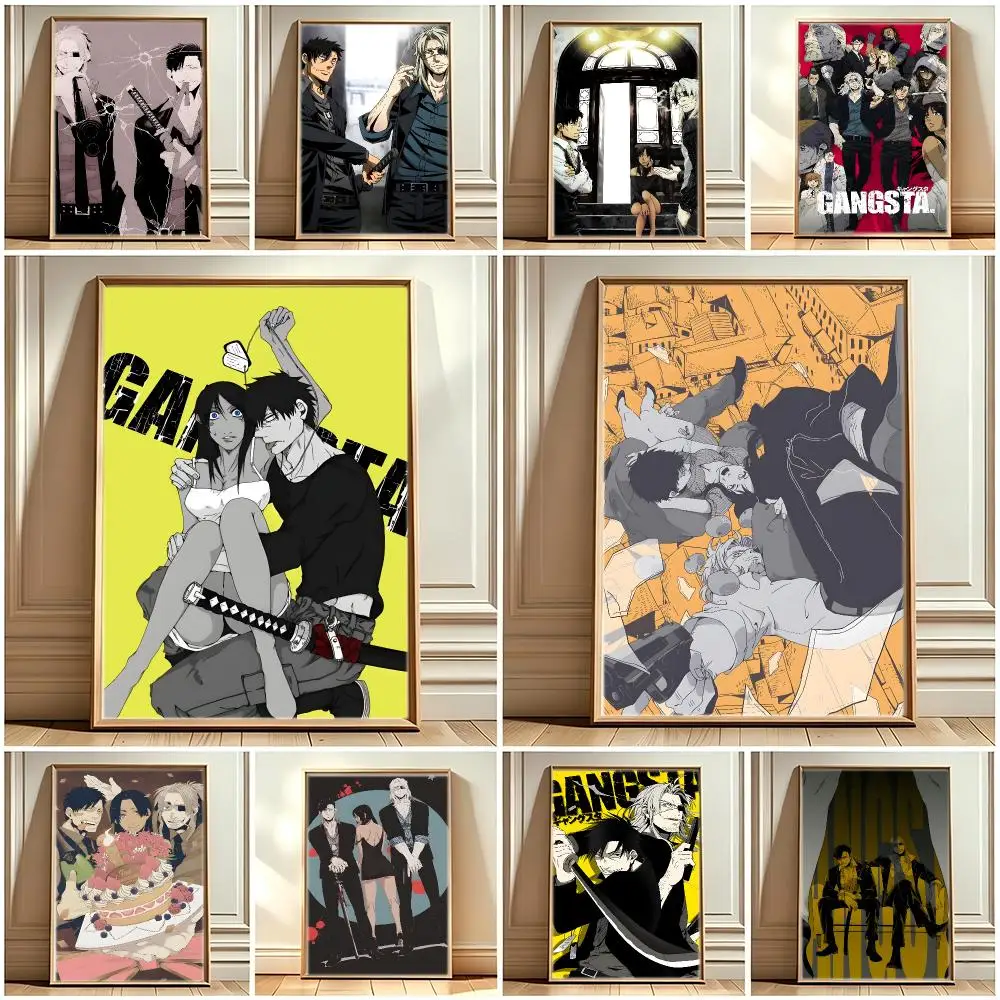 Seinen Manga GANGSTA Poster Print Painting Home Decor for Bedroom Living Room Hallway