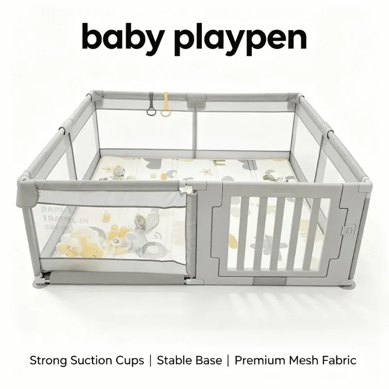 Indoor Outdoor Safety Gate Fence Non Toxic Easy Assembly Adjustable Expandable Baby Playpen Baby Playpen Play Yard Toddler