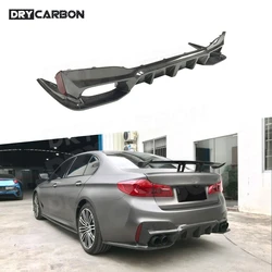 DRY CARBON Rear Lip Diffuser Splitters Aprons Spoiler Dry Carbon Fiber For BMW F90 M5 G30 M Sport 2018-2023 Rear Diffuser FRP