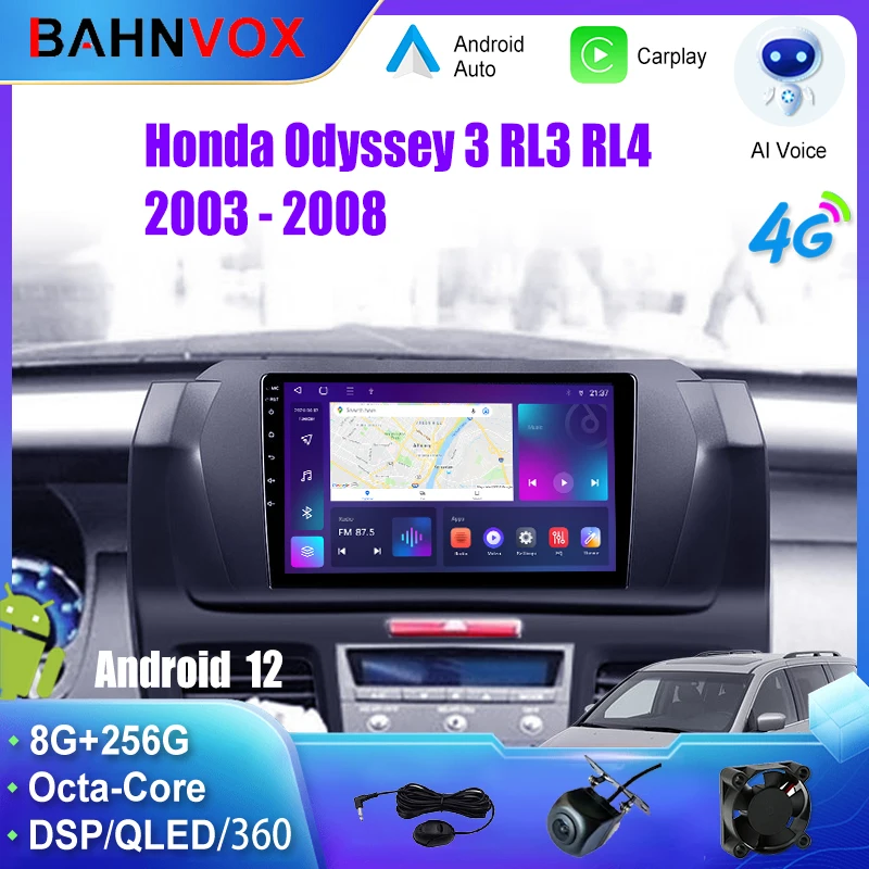 

Android Car Radio GPS Navigation Multimedia Video Player for Honda Odyssey 3 RL3 RL4 2003 2008 Stereo Tape Recorder Screen 4G