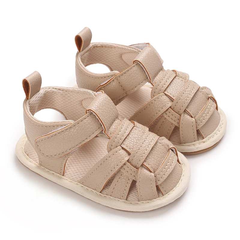 0-18M New Solid ColorToddler First Walker Baby Crib Newborn Baby Summer Sandals Infant Boy Girl Shoes Rubber Soft Sole Non-Slip
