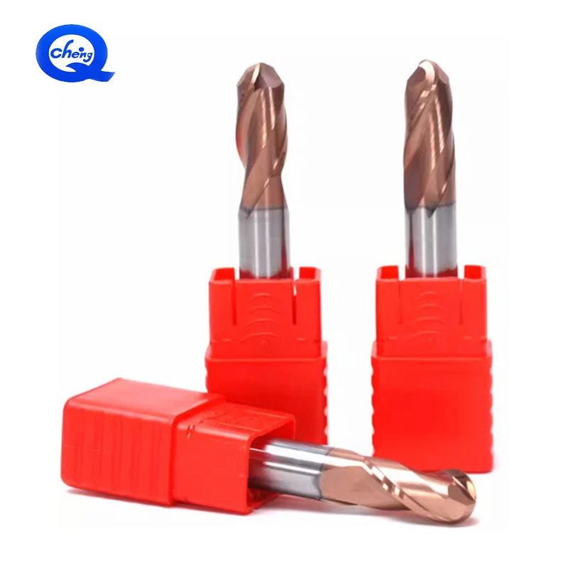 Two Flute HRC55 Ball Nose Tungsten Steel Hard Alloy Special For Stainless Steel, Steel, Aluminum R-Milling Cutter