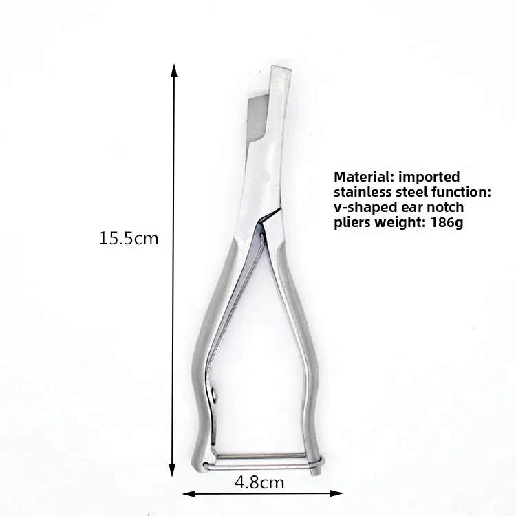 Professional Stainless Steel Ear Notch Pliers U/V Type Pig Ear Hole Puncher Livestock Farming Tool