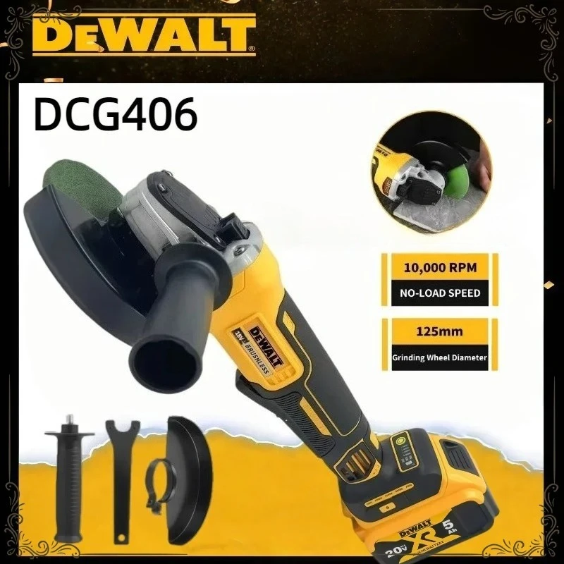 

Dewalt 125MM DCG406 Cordless Brushless Angle Grinder 9000RPM Cutting Machine Polishing Machine For Dewalt Battery