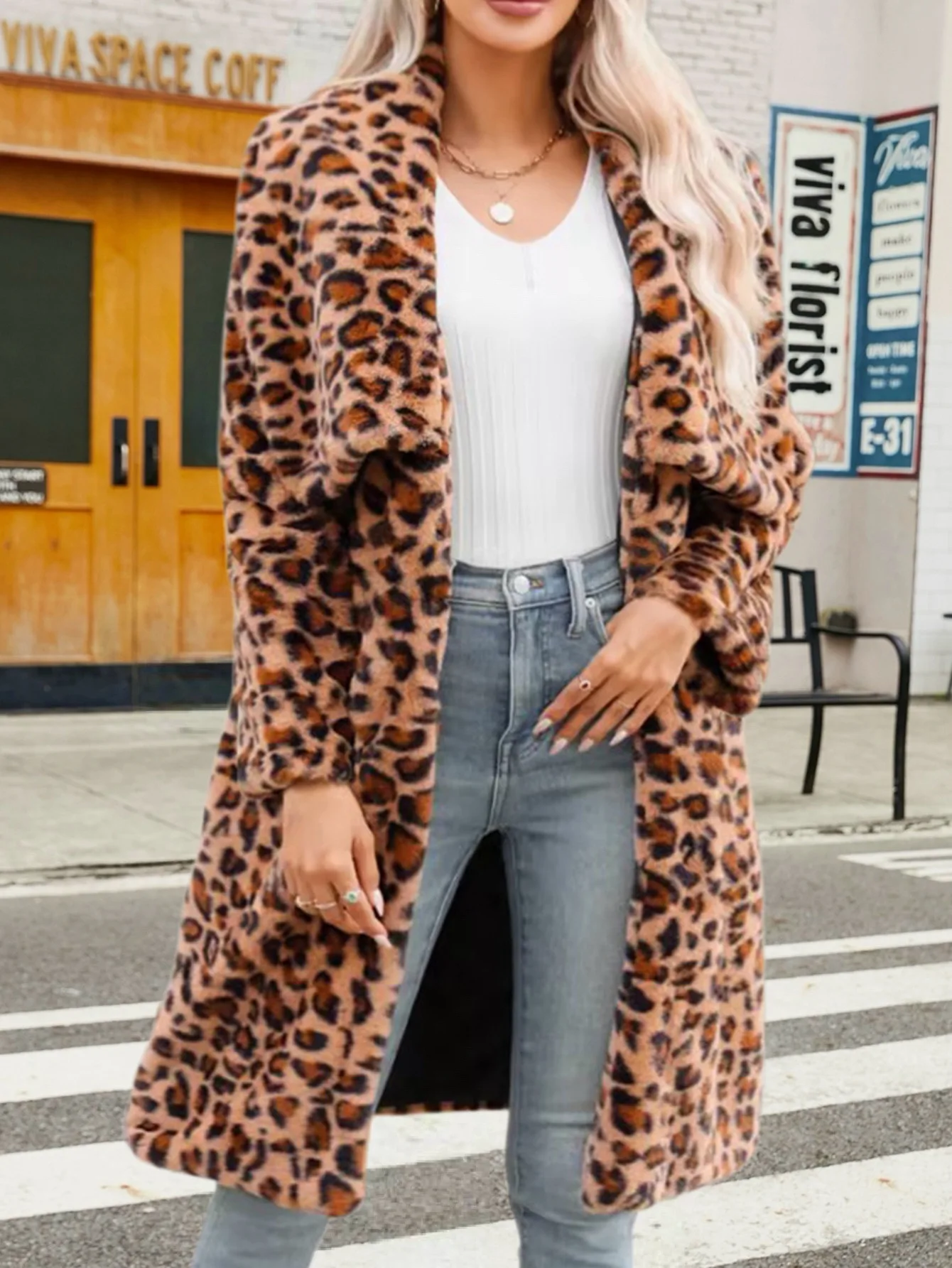 2025 جديد ليوبارد طباعة معطف طويل أفخم المرأة فو الفراء معطف دافئ موضة Desin سميكة يندبروف ملابس الشتاء #6