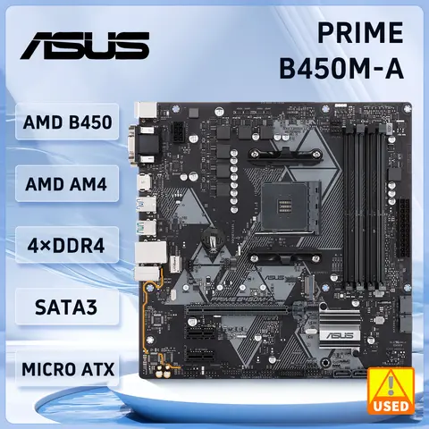 Asus PRIME B450M-A  Motherboard B450 B450M Motherboard Socket AM4 DDR4 support Ryzen 5 5600 5700 4300G 1600 cpu M.2 Micro ATX