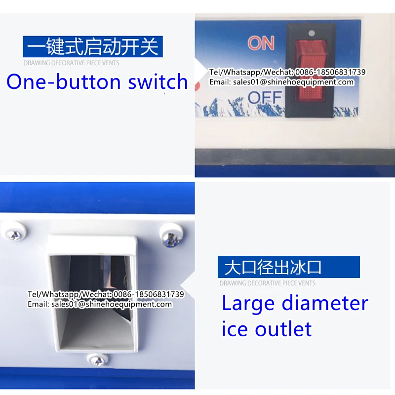 300w Commercial Snow Cone Shaved Ice Shaver with Grinding Capacity 120kgs Per Hour