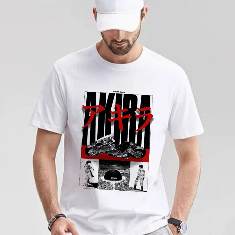

0310 Vintage Akira Anime T Shirt Cyberpunk Manga City explosion Graphic clothes cyber mecha Neo-Tokyo Streetwear All size tops