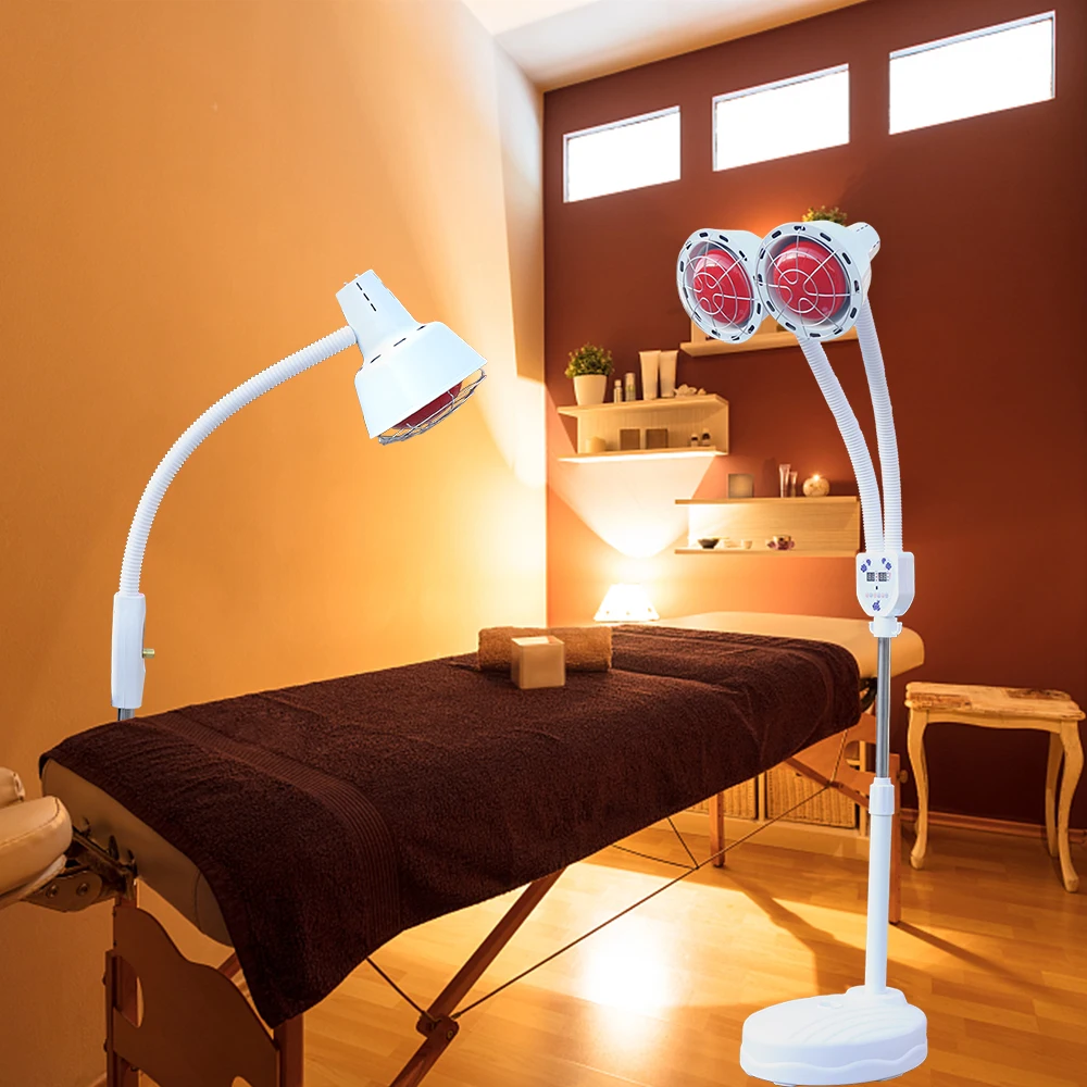 Imagem -02 - Infravermelho Vermelho Calor Luz Terapia Lâmpada Alívio da Dor Muscular Lâmpada Terapêutica Suporte de Chão Ajustável e Temperatura 275w ir