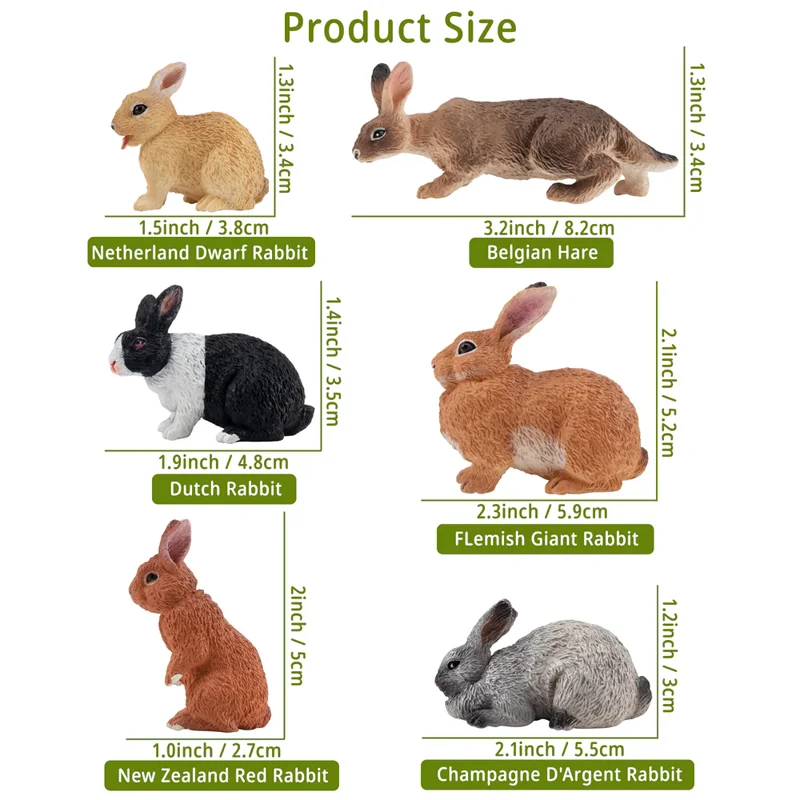 12Pcs Simulation Rabbit Farm Animal Model Toy Mini Rabbits Figures Dolls Action Figurines Toys for Children Set Gift