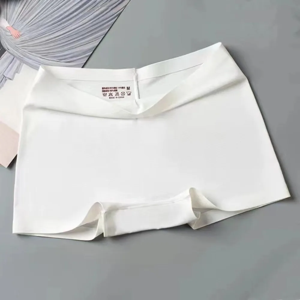 Comfortable Mid Waist Seamless Underwear Breathable Soft Safety Pants Ice Silk Thin Elasticity Lingerie Panty Summer