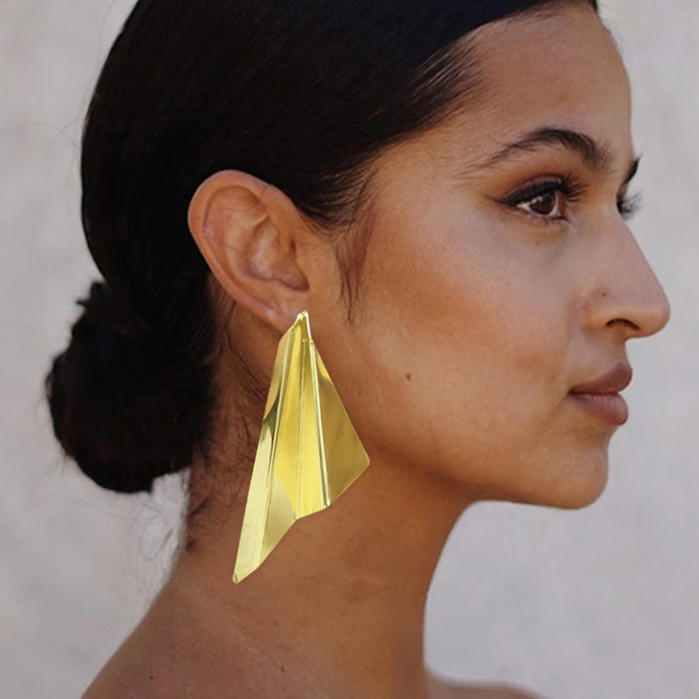 

Hoop Earrings For Women Hip Hop Thick Large Earrings Fashion 2022 Gold Color Statement Earrings For African Women earrings