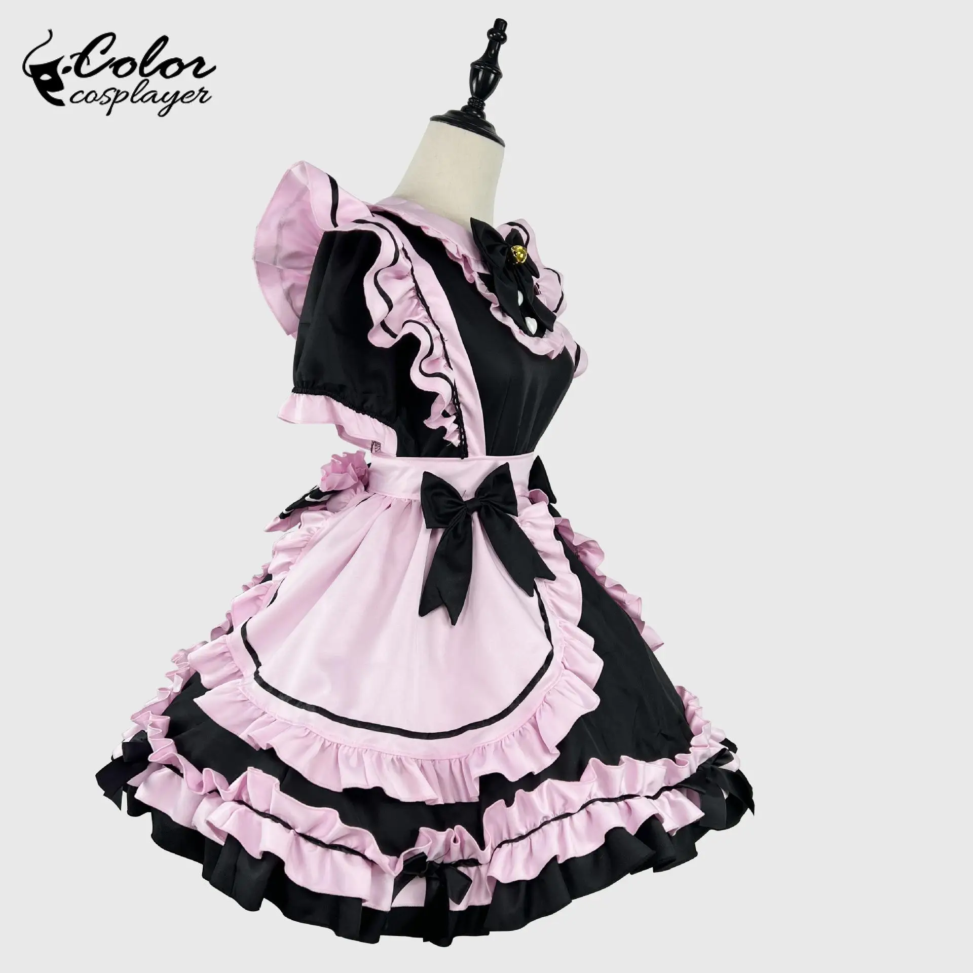لوليتا كوسبلاير القوس فستان خادمة للنساء ، أنيمي اللباس ، زي الهالوين ، ملابس حفلة الكبار ، الهوى ، زي كرنفال ، اللون
