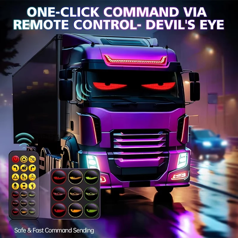 

Программируемая светодиодная RGB автомобильная матричная пиксельная панель, гибкая DIY анимация, прокрутка, дисплей, свет, управление через приложение, доска для вывески с глазами грузовика