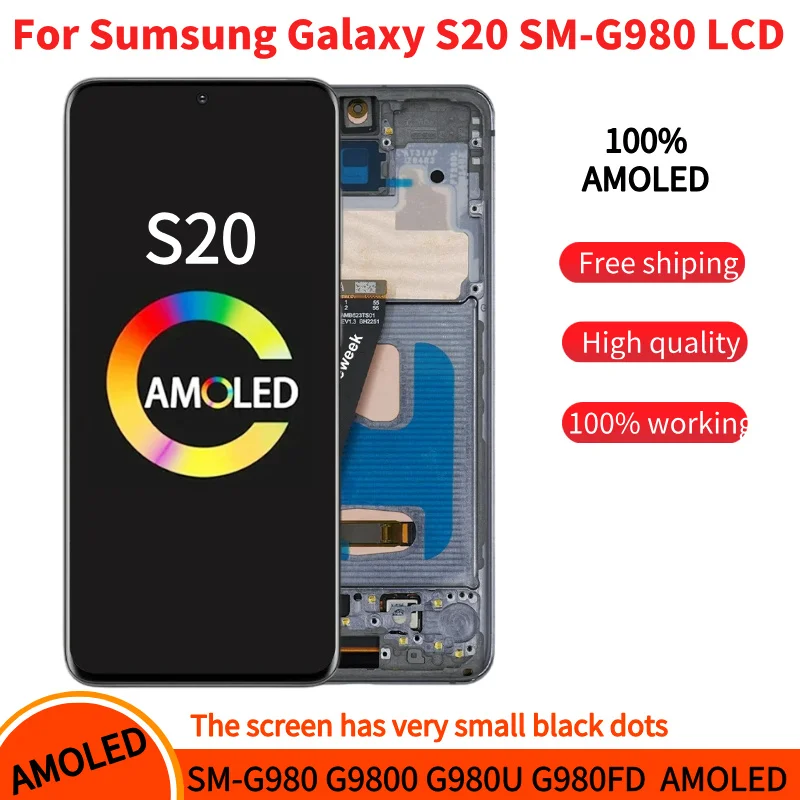 62-s20-amoled-screen-for-samsung-galaxy-s20-lcd-display-sm-g980-sm-g980b-ds-touch-screen-replacement-parts-with-frame