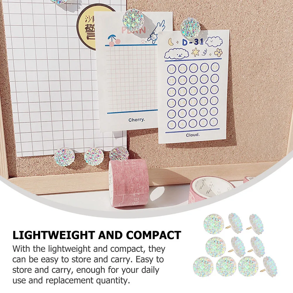 10 قطعة دبابيس الضغط حجر الراين متعددة الوظائف مسامير الإبهام لخريطة لوحة الفلين مكتب المنزل مكتب صغير الملحقات الاستخدام اليومي استبدال #1