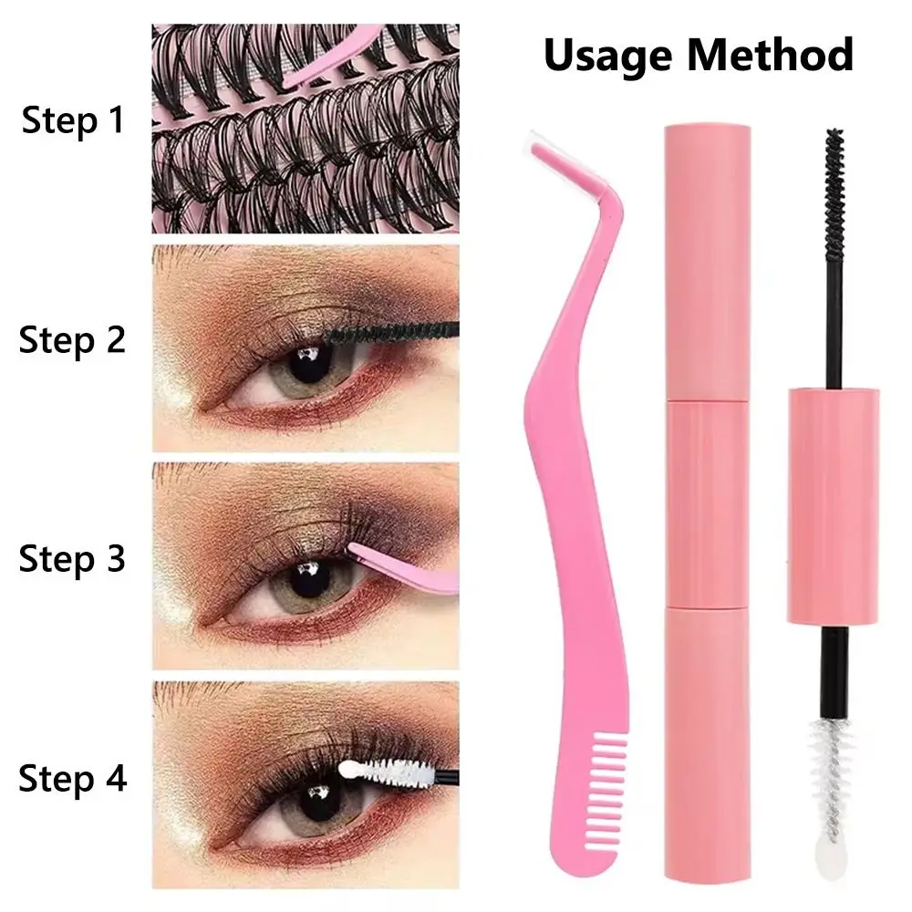 DIY Eyelash Extension Kit - 120Pcs Lash Clusters with Lash Bond and Seal Lash Tweezers 9-16mm Mix 30D 40D Curl Individual Lashes