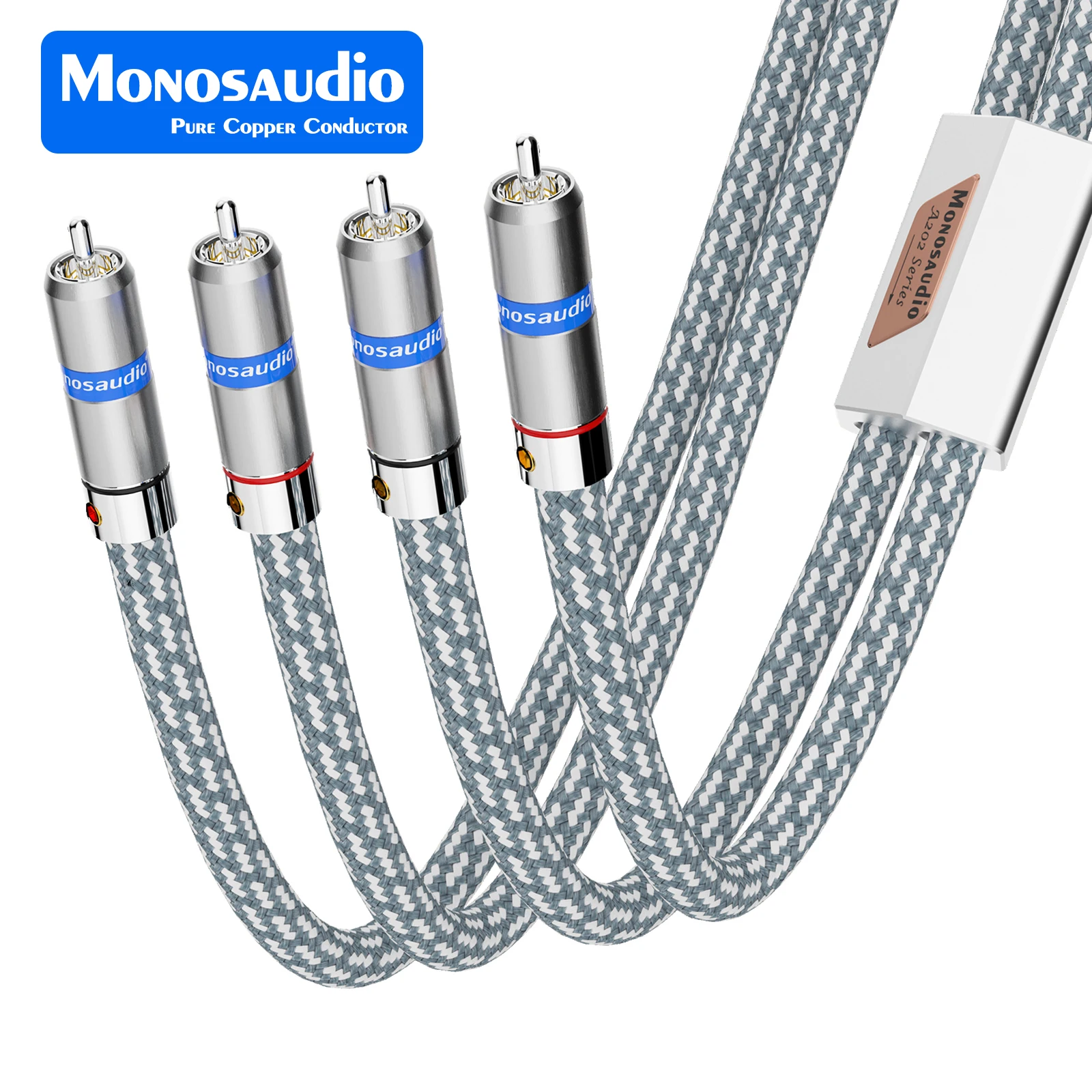 Monosaudio High-End Audio Cables Collection: 99.9998% OFC Copper Silver/Rhodium Plated RCA, XLR ，EU,US,AU& Speaker Wires