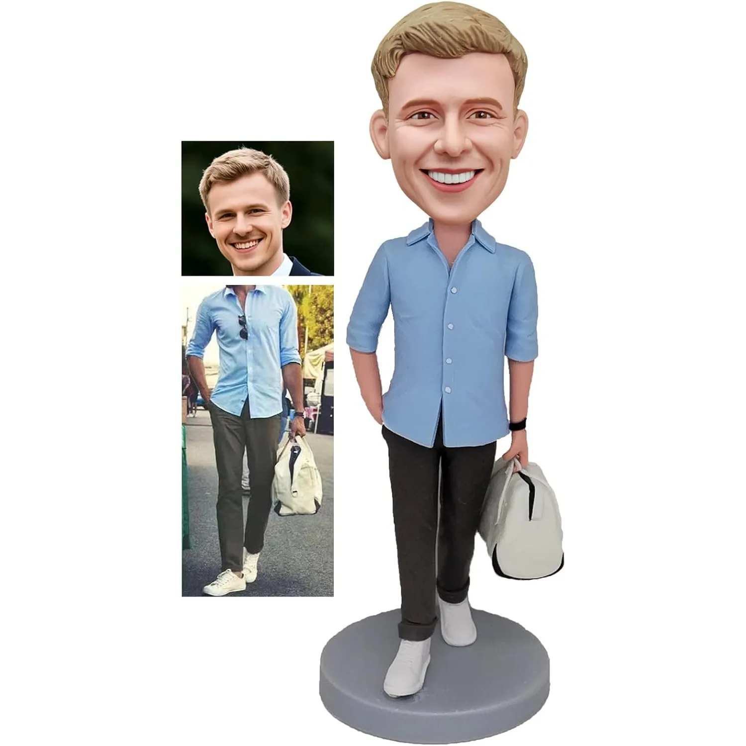 Custom Bobbleheads Dolls 6 7 8 9 Inch Personalized Statue from Photo Clay Figurine Birthday Christmas Gift for Parents Boss Art