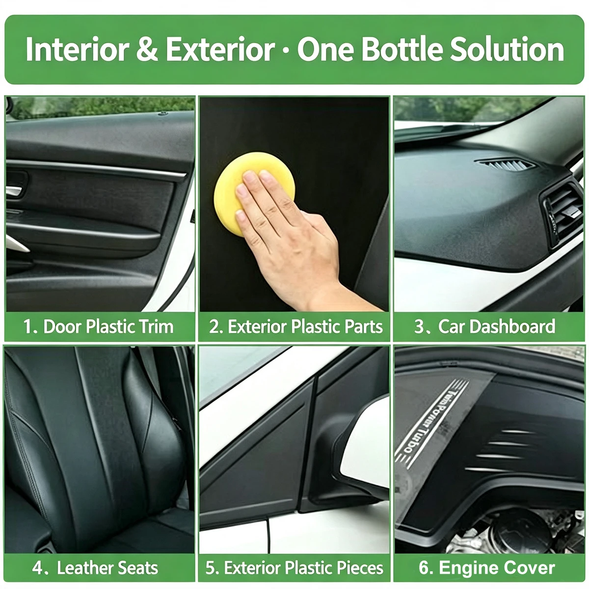 Vehicle Plastic Restorer, Revitalize Sun‑faded Plastic Trim Restore Deep Shine For Car Inner Outer Parts YT0404