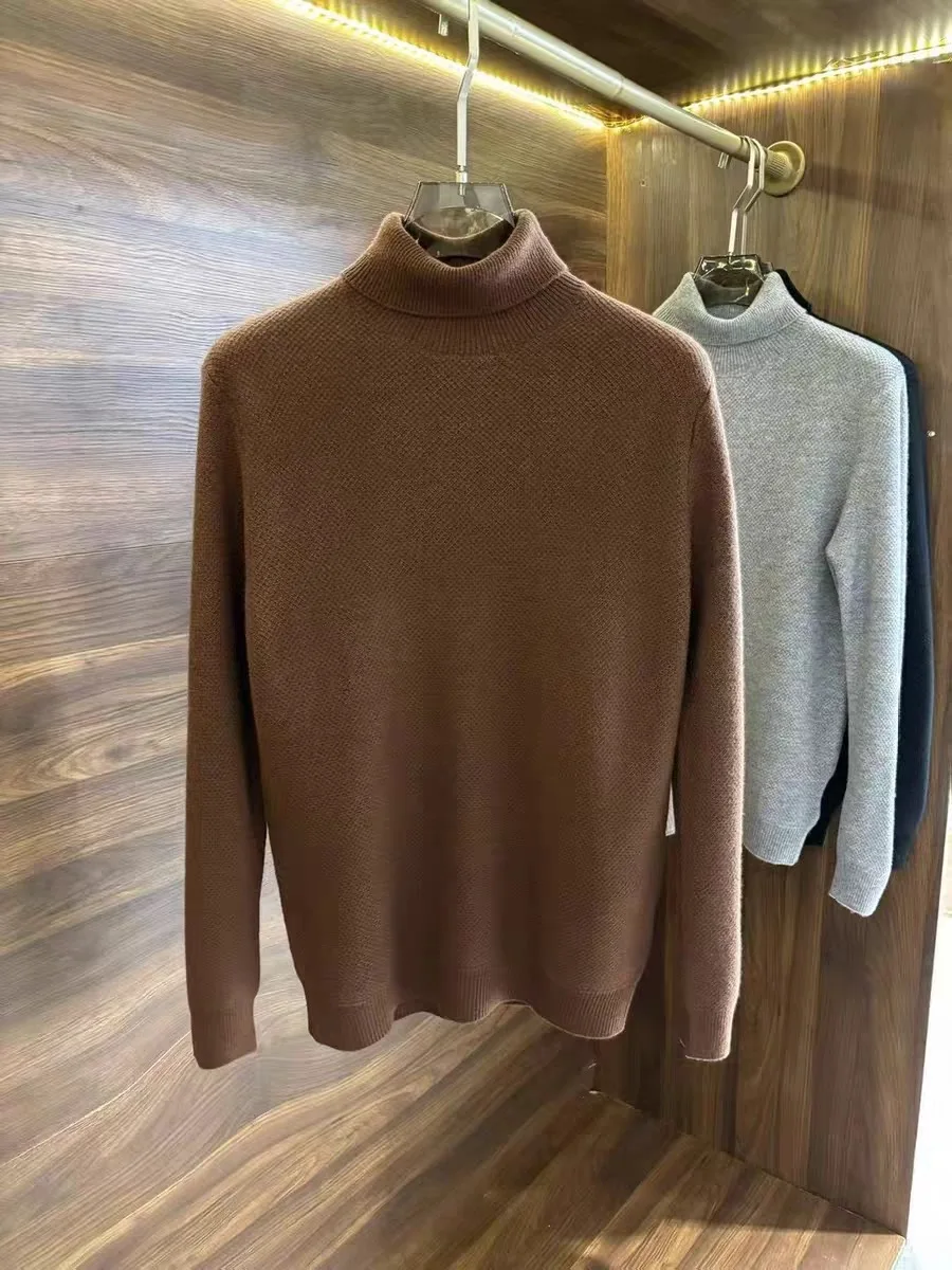 

Camere Men's Sweater High Ne Long Sve Casual Autumn Winter Warm Knitted Top Quali Goat Hair Commute Friendly