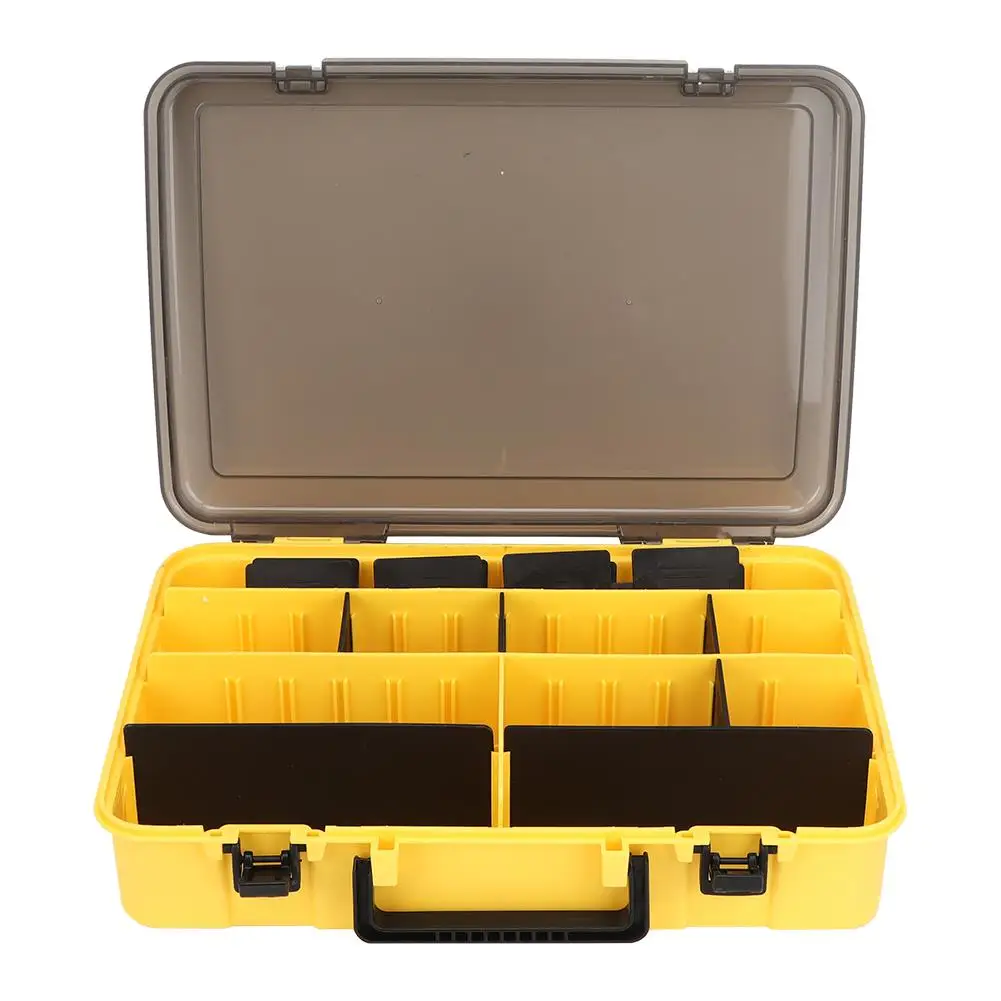 Large Capacity Single Layer Fishing Tackle Box Plastic Lure Bait Storage Case Container with Interlayer Board