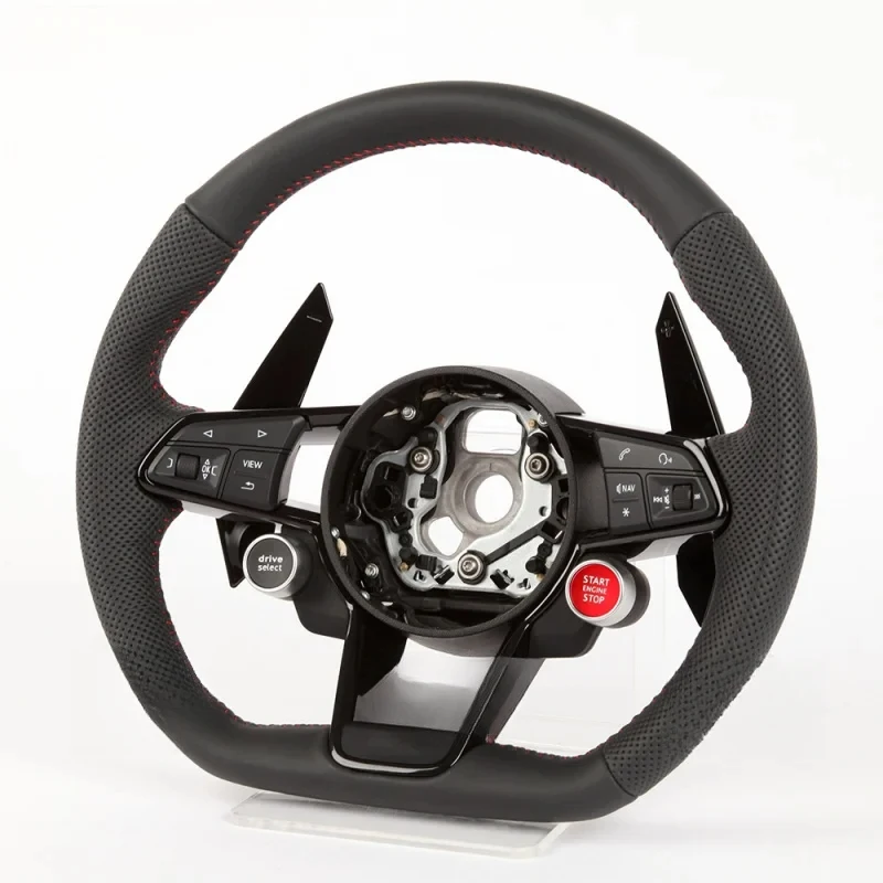 

Full leather modified car steering wheel assembly