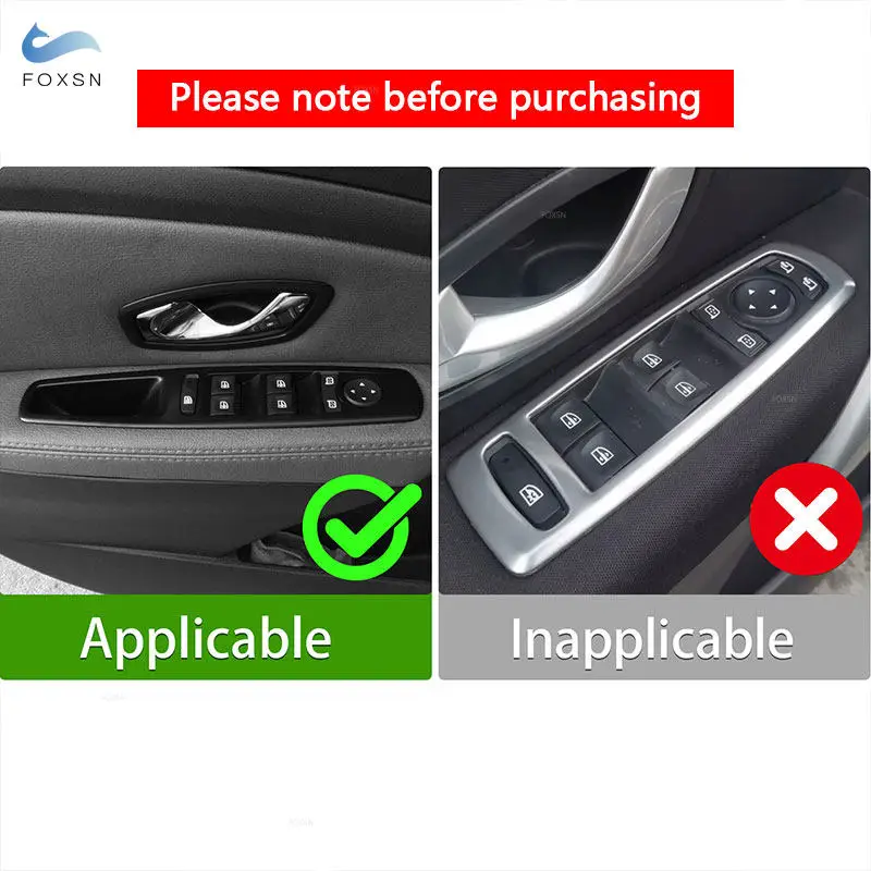 

Декоративные наклейки на рамку кнопок управления стеклоподъемниками для Renault Fluence Megane 3 RS 2009-2016