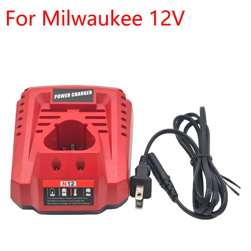 

For Milwaukee 12V Li-ion Battery 48-11-2401,48-11-2411,48-11-2440 Rechargeable Battery Charger 12V Lithium Battery Quick Charger