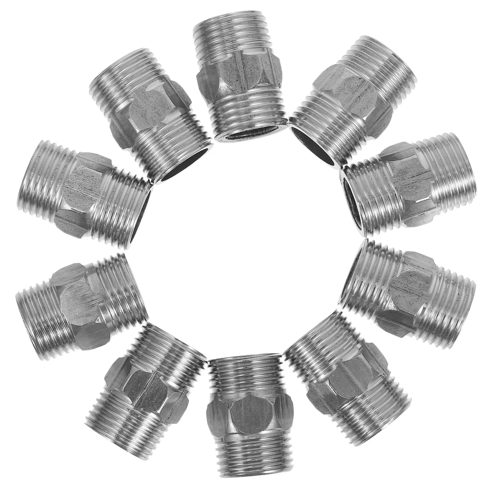 

10pcs External Threaded Joint Fittings Stainless Steel Construction Leakproof Design 4 Point Connection Male Coupling For Pex