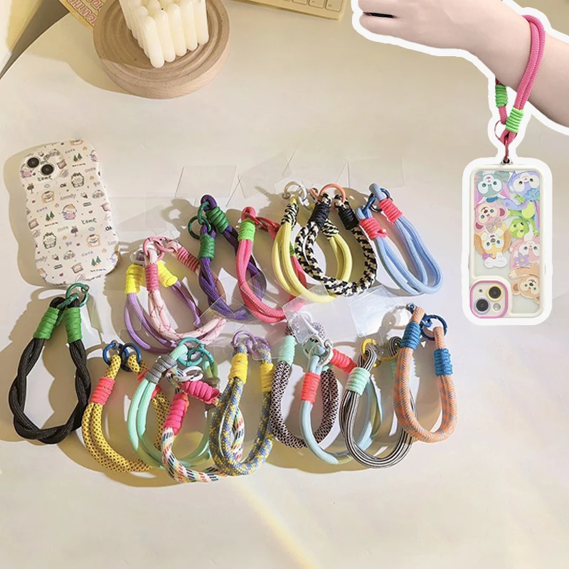 Mobile Phone Lanyard Hanging Decoration Can Be Carried Twist Rope Anti-loss Pendant Fashion Strong Wrist Short Straps