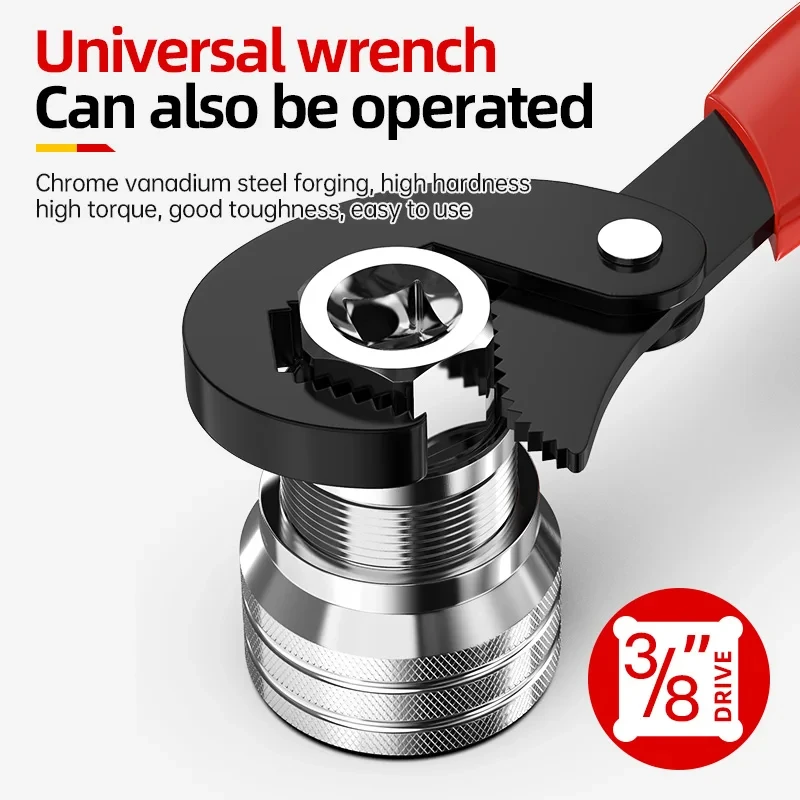 Universal Magic Sleeve 3/8 inch 10-19 mm Adjustable Hex Universal Socket Torque Ratchet Wrench Head Spanner Sleeve Repair Tools