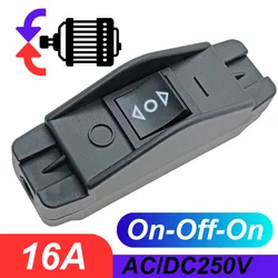 Inline Cord Switch 16A 250V/125V Motor Polarity Reverse ON/Off/ON 3 Position 6 Pin Rocker Toggle for Motor Control
