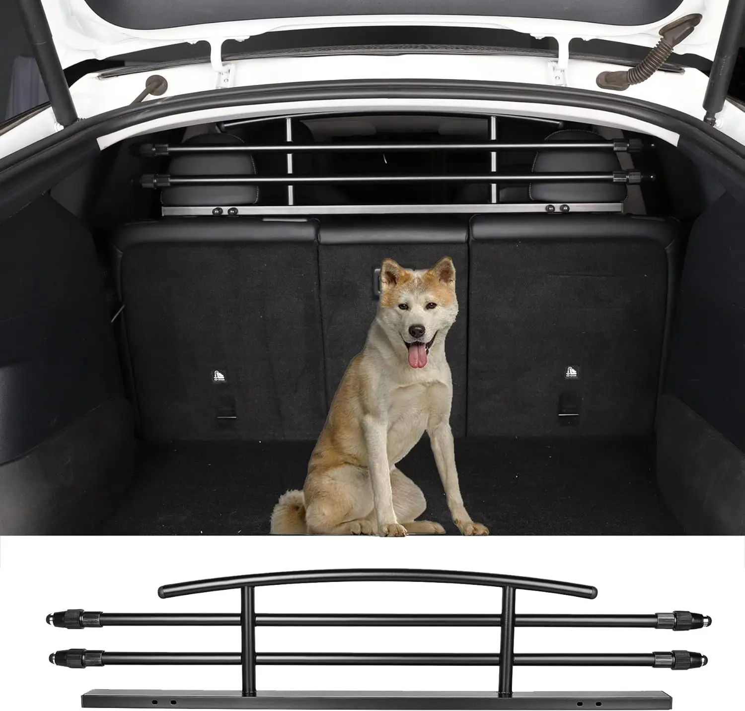 For Tesla Model Y Dog Barrier Adjustable Large Pet Protective Barrier Anti-bite Heavy-Duty Metal Stainless Steel for Dog Travel