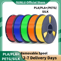 SUNLU-filamento PLA/PLA +/PETG/SILK/PLA mate/PLA Meta, 5KG, 1KG/rollo, 1,75mm +/-0,02 MM, filamento de impresora 3D enrollado de forma ordenada