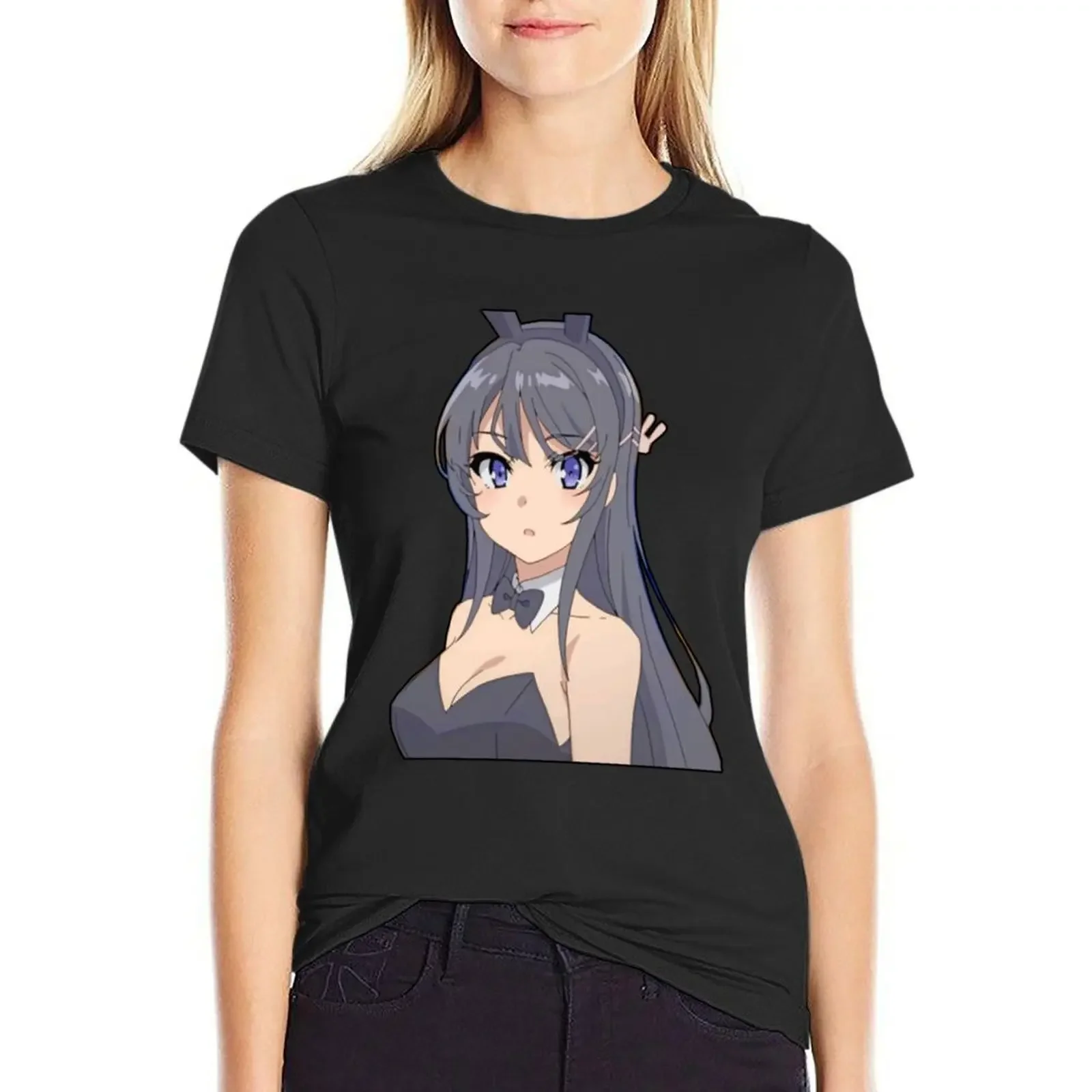 

Mai Sakurajima T-Shirt female korean fashion Short sleeve tee plus size tops tight shirts for Women