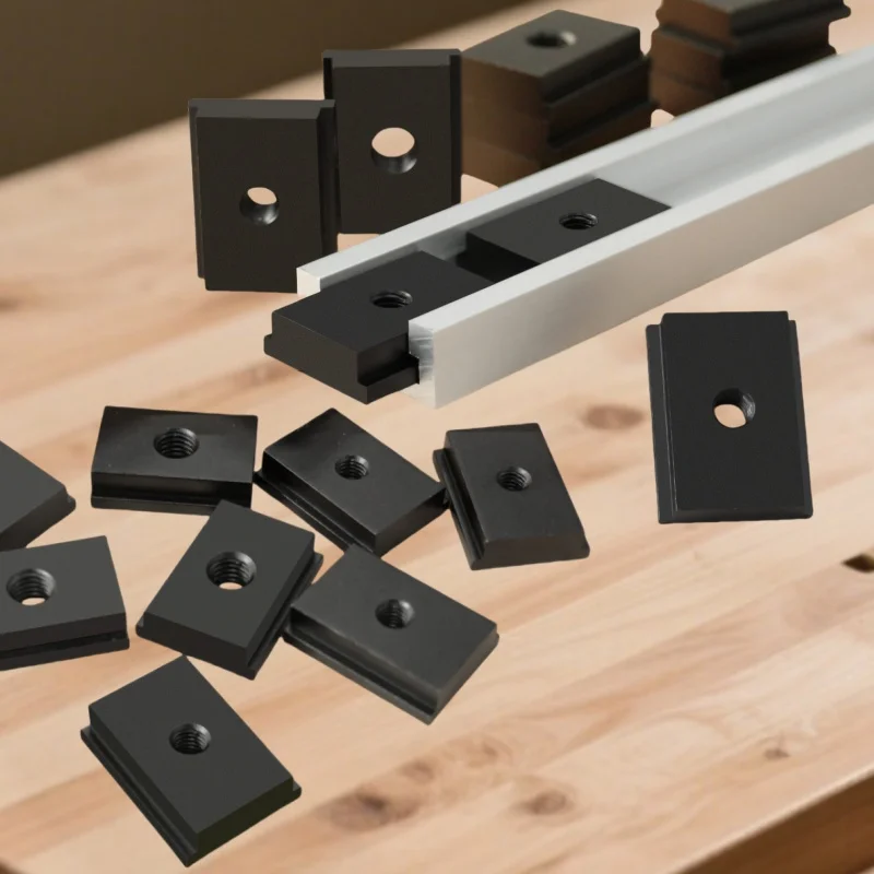 

Woodworking Jig Screw Slot Fastener T-Slider For T-Slot Miter Track Slider Sliding Nut 10Pcs Aluminum Alloy T Slot Nut