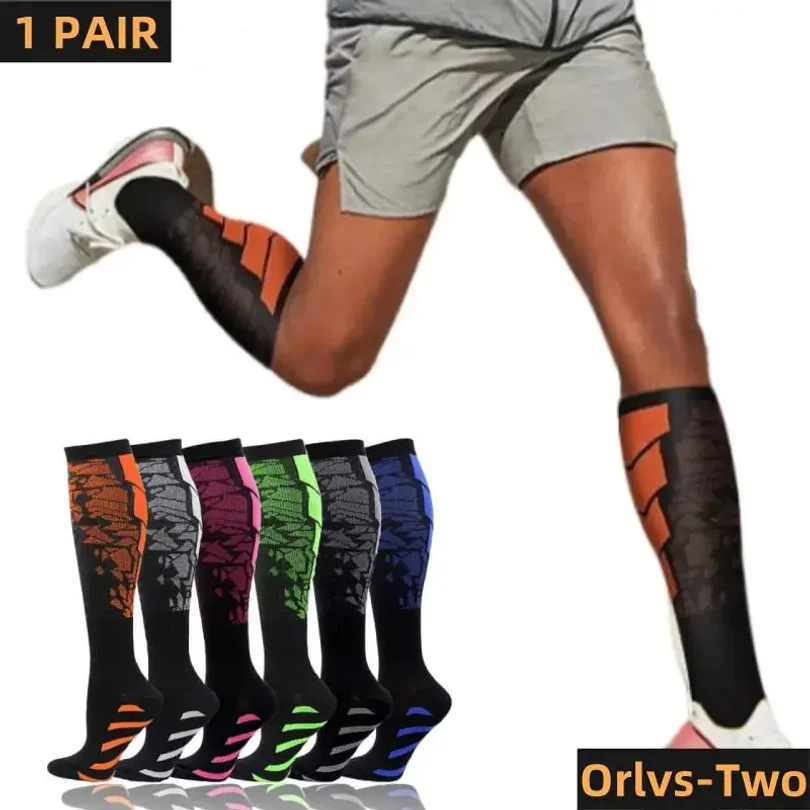 

1 Pair Sports Compression Socks for Women and Men - Calf Support Socks for Running Nurses Flight Pregnancy Circulation Athletic