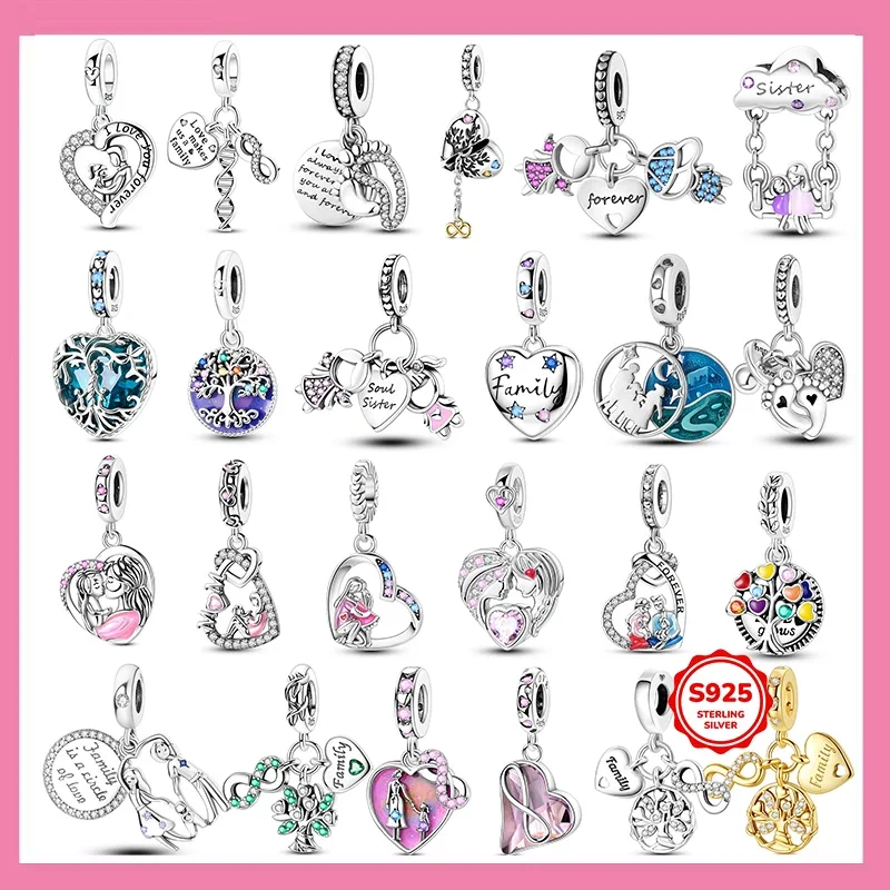 925 Sterling Silver Beads Pendant Family Life Tree Affection Friendship Charms Fit Original Bracelet DIY Women Jewelry Gift