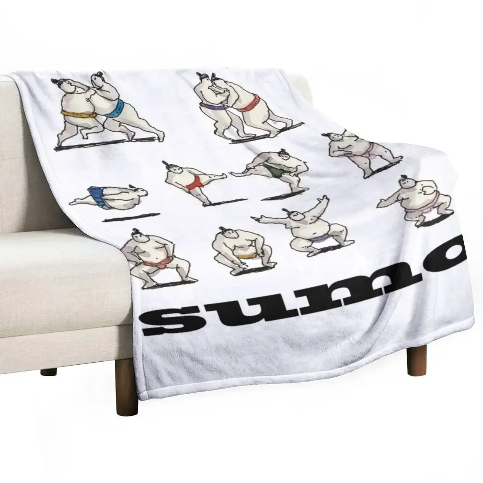 Sumo Wrestlers Throw Blanket cosplay anime Soft Plaid Vintage Beautifuls blankets and throws Softest Blankets