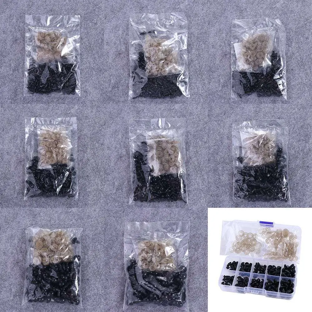 

100pcs Full Black DIY Funny Toy Plush Safety Eyes Stuffeds Toy Doll Accessories Doll Eyes Toys Eyes 10mm Eyeball