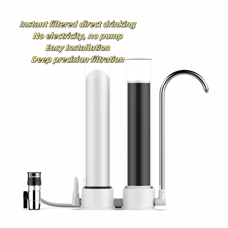 منقي مياه المطبخ المنزلي، فلتر سيراميك شفاف، أجهزة تنقية مياه الصنبور، نظام الترشيح