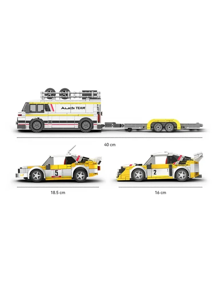 PB8812 Australien S1 Team Bausteine Set 3-in-1 Technischer Sportwagen E2 LKW-Anhänger Modellbausatz Bausteine Spielzeug für Erwachsene Geschenke