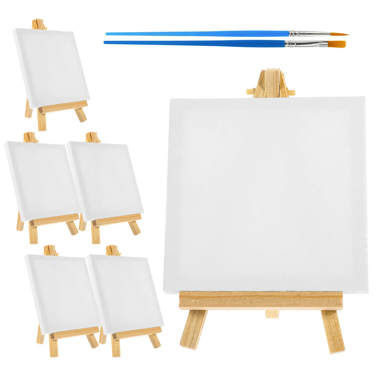 

1Set Mini Easel Canvas Painting Kit Lightweight Compact Design Stable Painting Frame for Students Beginners Artists Creativity