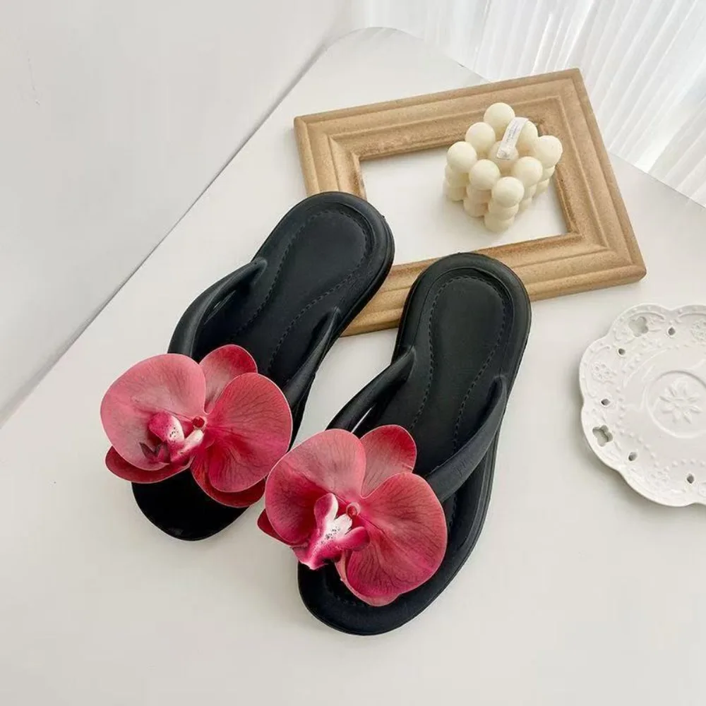 

Casual Summer Butterfly Orchid Slipper Elegant Vacation Flower Flip Flops Beach Non-Slip Women's Sandals Ladies/Girls