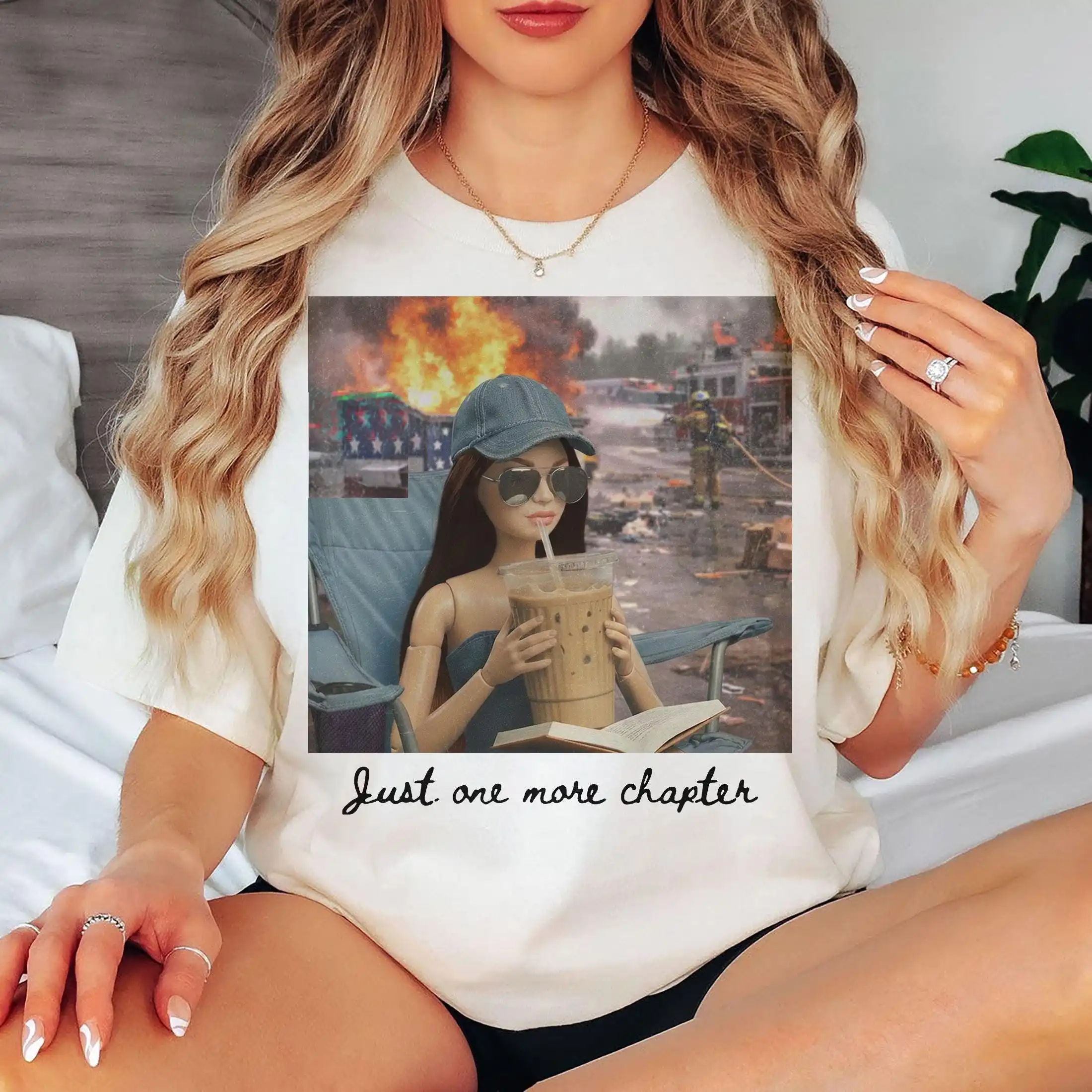 One More Chapter Dumpster Doll Comfort Shirt, Bookish Girl Tee, Funny Reading Doll, Book Lover Gift