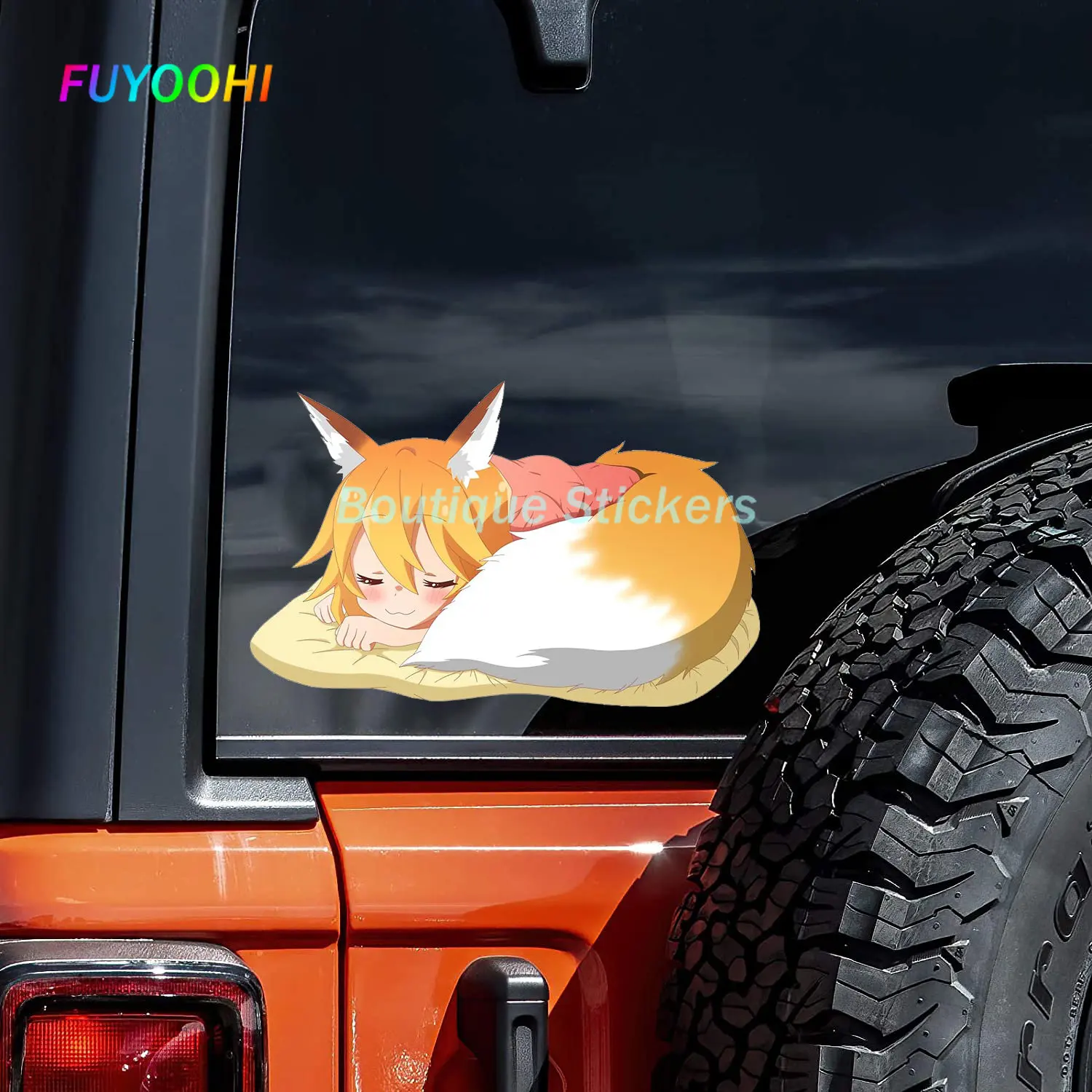 

FUYOOHI Funny Stickers Sewayaki Kitsune No Senko-san Car Sticker Cartoon Car Motorcycle Window Trunk Helmet Bumper 4x4 Stickers