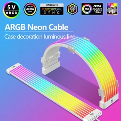 AL300 DIY LED Light Strip COOLMOON AOSOR 5V 4PIN RGB ARGB Aura Sync Neon Elastyczna listwa oświetleniowa do płyty głównej Obudowa komputera