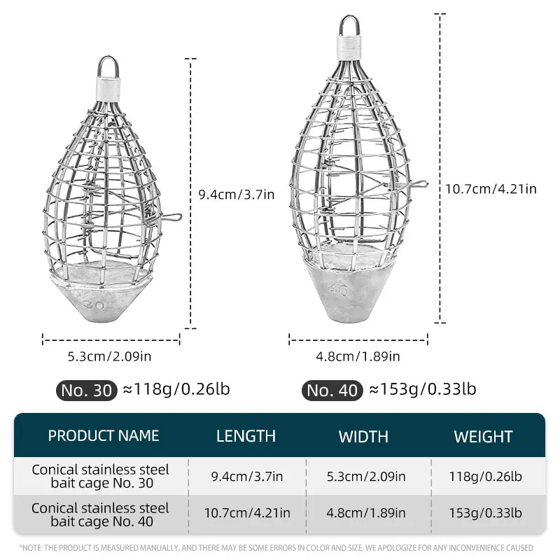 ShareShark 30/40 Stainless Steel Fish Bait Cage Bait Cage with Lead Sinkers for Chumming view 2