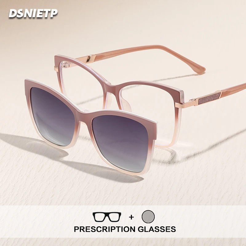 

Модные очки для чтения 2 в 1, женские очки «кошачий глаз» с защитой от синего света, очки по рецепту, поляризационные солнцезащитные очки для вождения